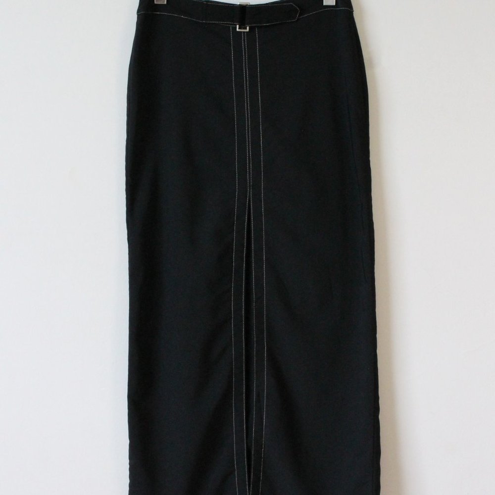 90s Vintage Black Maxi Skirt Size 8/30" - Picture 2 of 5